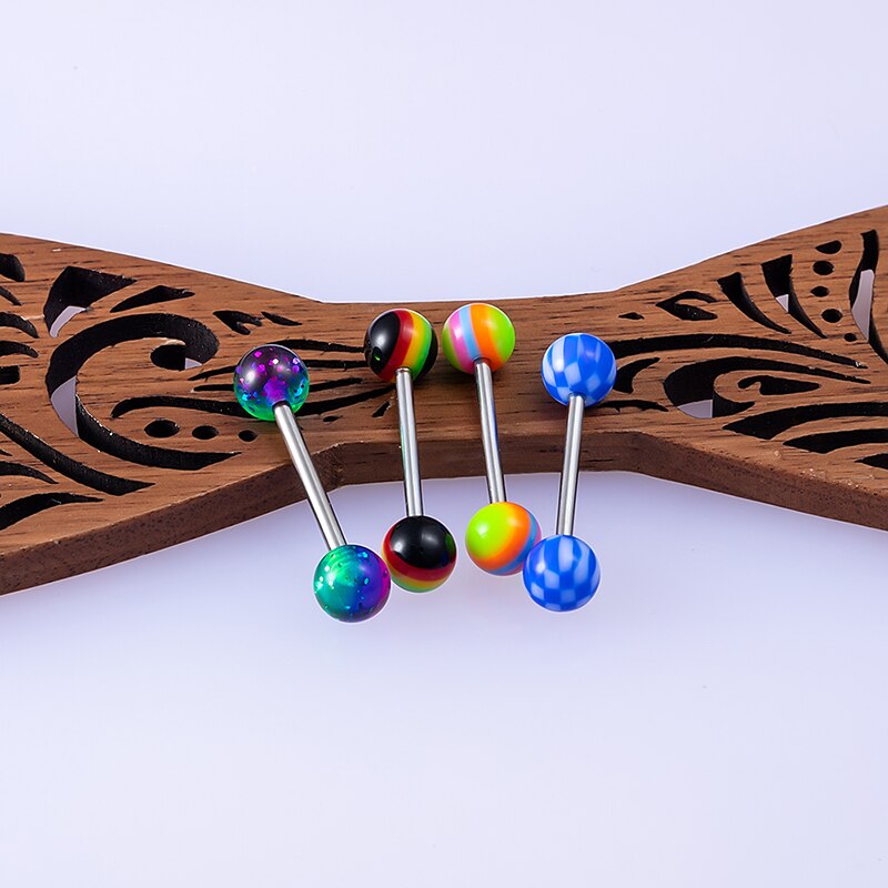 10-50 stück acryl-zungenpiercing-ringe, hantelstecker, brustwarzenpiercings, ohrknorpel-tragus-piercings, edelstahl, körperschmuck für frauen 14g