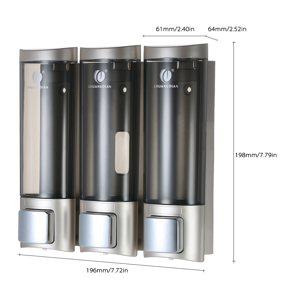 Manual Soap Dispenser Wall Mounted Dish Liquid Shampoo Shower Dispenser Pump Hand Gel Dispenser Bottle Foam for Bathroom Kitchen