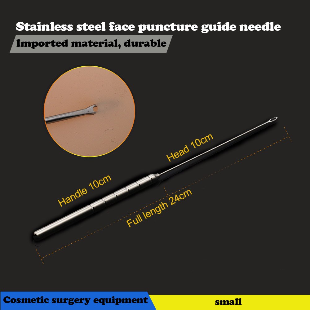 Gezichtsweefsel Punctie Gids Naald - Roestvrij Staal Huid Gids Breker Tool: L