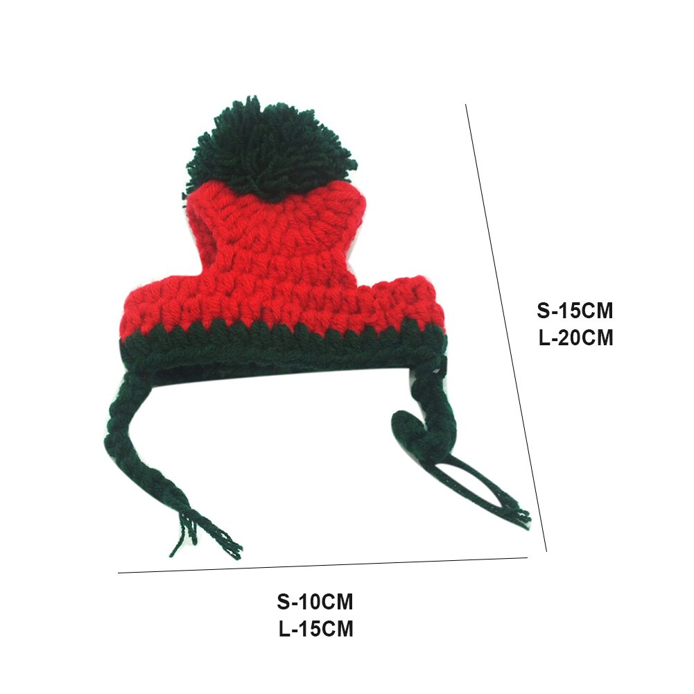 Cat Dog cappello lavorato a maglia cucciolo animale cappello di natale cappello lavorato a maglia di natale con palline cappello da cucciolo Halloween Cosplay cane gatto Supplie Cap fascia