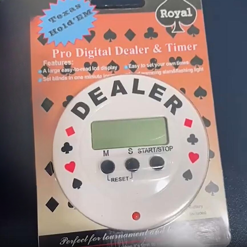 Texas Poker-Timer, digitaler Händler, exquisite runde und quadratische Form, weißes Kunststoff-Pokerturnier, 100-Minuten-Countdown-Timer: WHITE