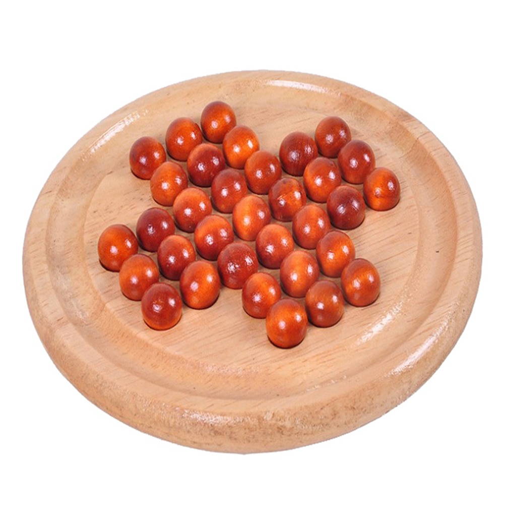 14cm klassiske peg solitaire solo noble puslespil iq mind hjernevrider puslespil bræt træ spil legetøj til voksne børn
