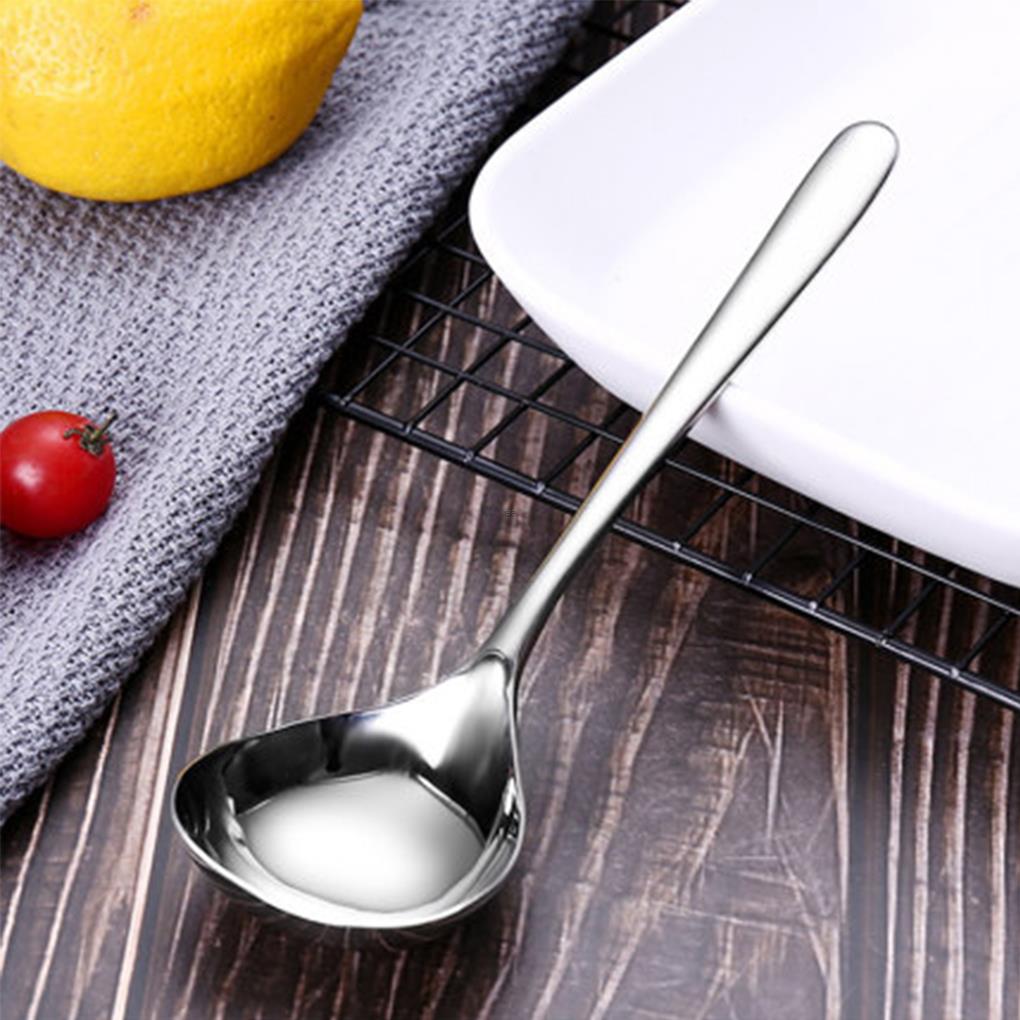 1pcs Soup Spoon Stainless Steel Spoon Mirror Finish Large Soup Scoop Buffet Banquet Party Dinner Tableware Kitchen Utensils