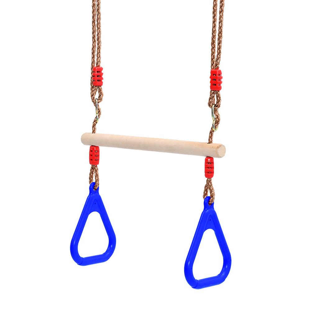 Kinderen Trapeze Swing Bar Met Ringen Houten Speeltoestel Met Plastic Ringen Gym Ringen Voor Kinderen kinderen Volwassen Fitness Ring