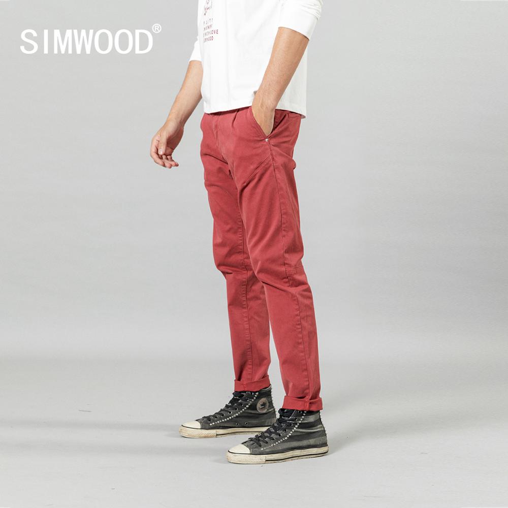 Simwood 2022 baglommer røde bukser små afslappede elastiske bukser slim fit bukser – Grandado