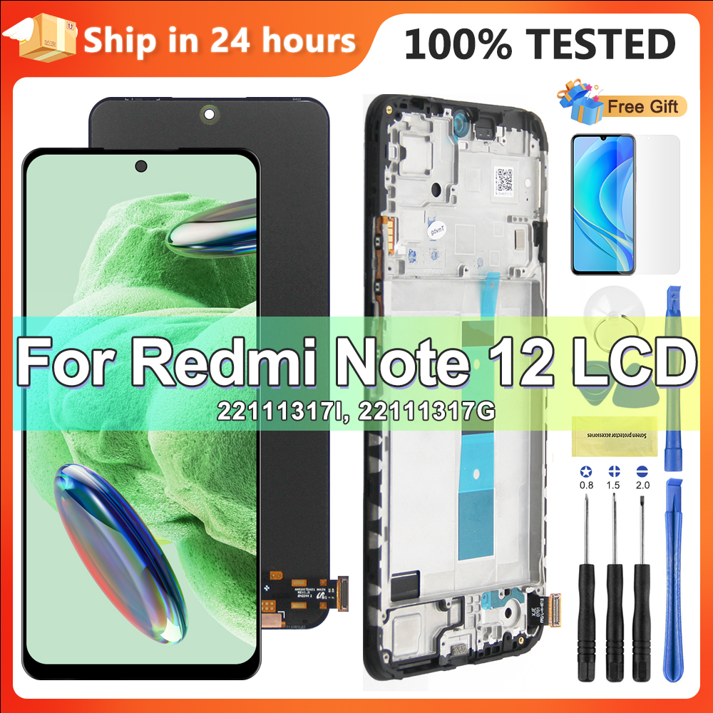 Super AMOLED pour Xiaomi Redmi Note 12 4G 23021RAAEG 23021RAA2Y écran tactile Lcd avec cadre pour écran Redmi Note 12 4G
