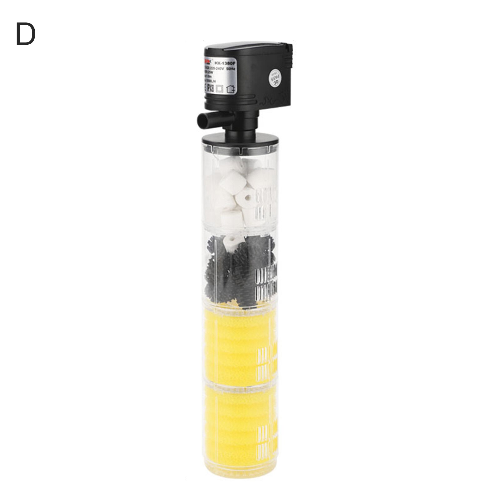 3-in-1 Aquarium Filter Pump Fish Tank Air Oxygen Internal Pump Filter Aeration Oxygen Pump Built-in Water Circulation Device: D  EU Plug