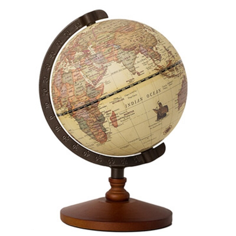 Vintage Wooden Globe Home Decoration School Education Supplies for student