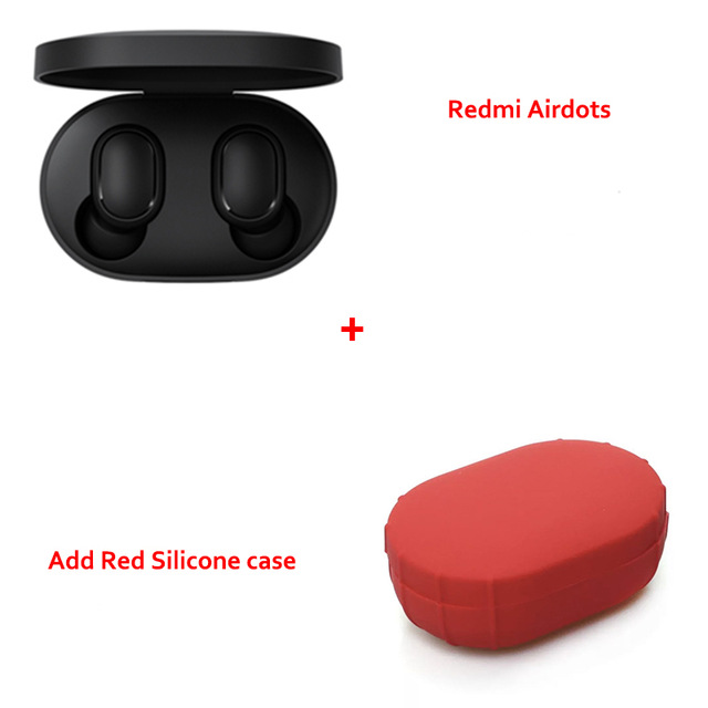 Instock Xiaomi Redmi Airdots Xiaomi Drahtlose kopfhörer Voice control Bluetooth 5,0 Noise reduktion Tap Control: With Red case