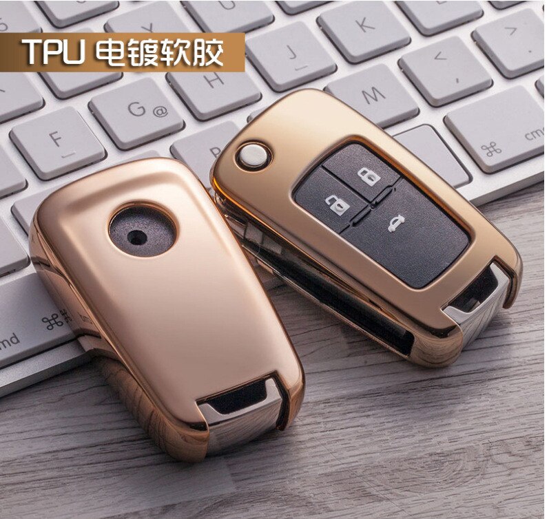 TPU Car Key Protection Case Key Cover Shell For Chevrolet Camaro Cruze Equinox Impala Malibu GMC Terrain Buick LaCrosse: A-gold