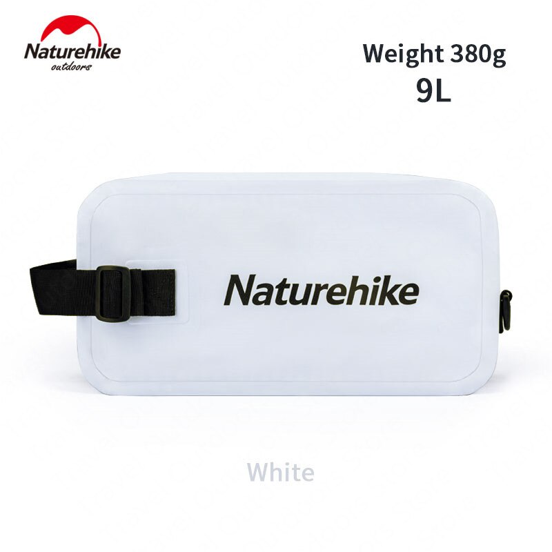 Naturehike 500d vandtæt taske 380g ultralette rejser multifunktionel opbevaringspose 9l bærbar udendørs svømmetræningstørretaske: Hvid