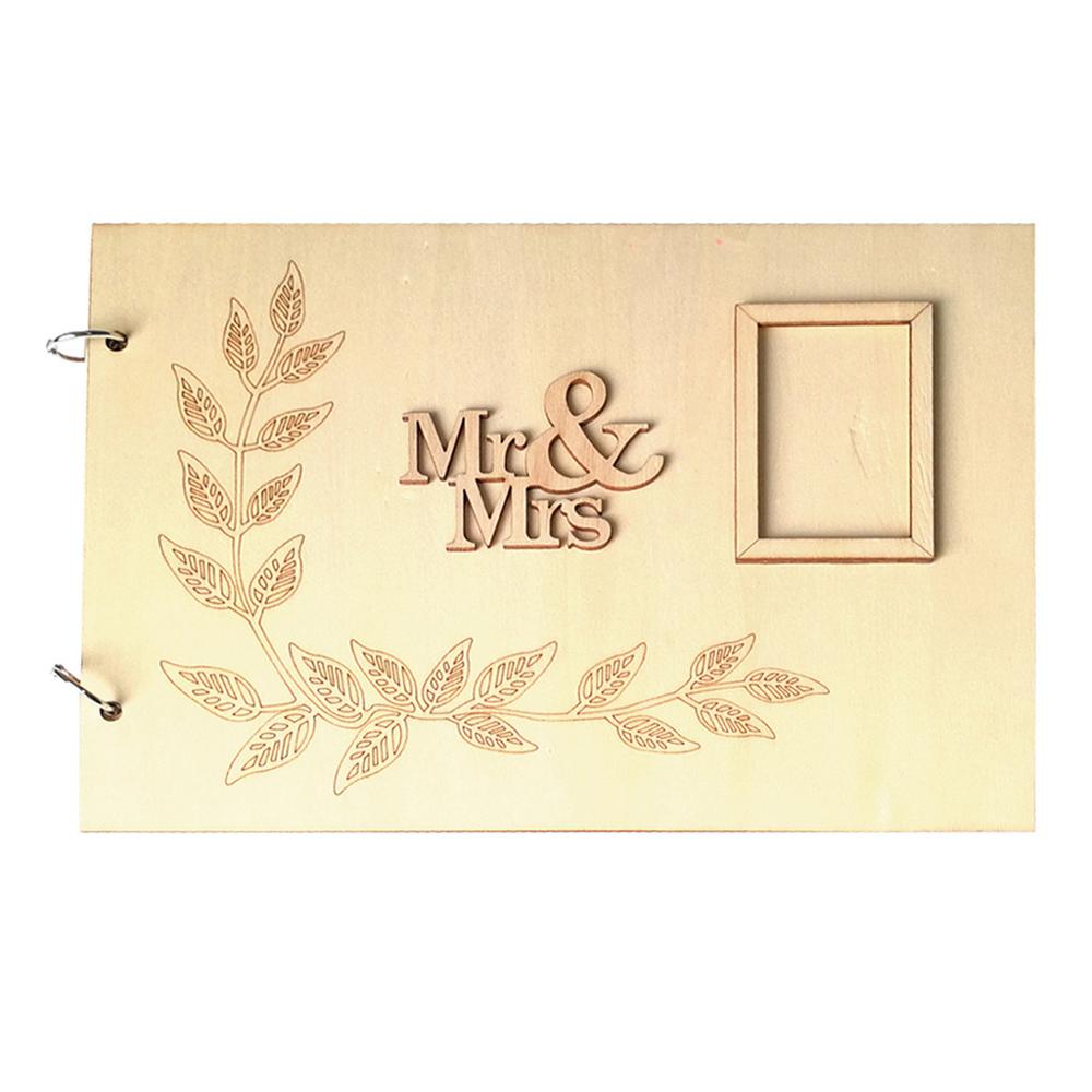 Message book gorgeous wooden wedding supplies love hollow Mar & Mrs message book record wedding memories #4M14: E