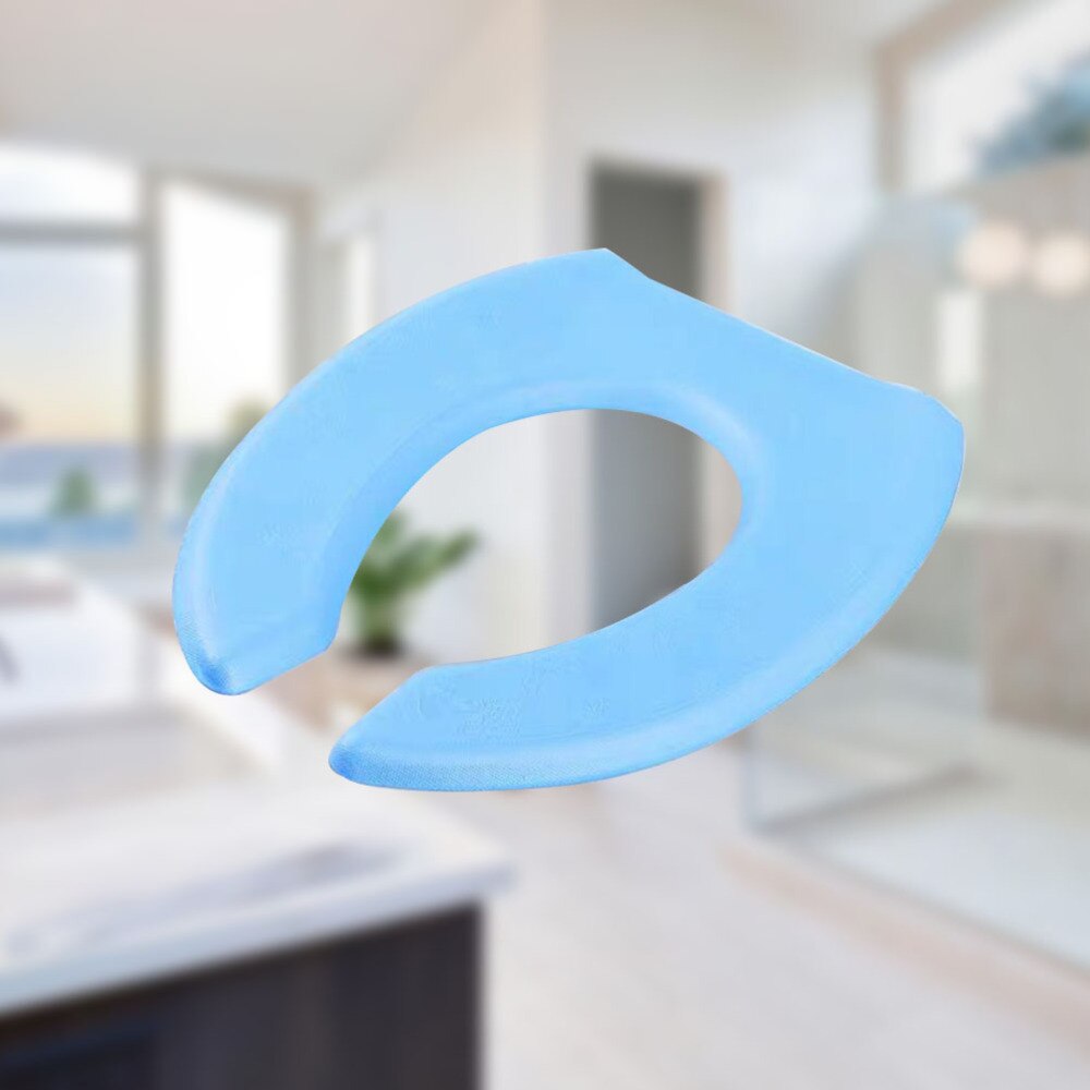 Sky Blue Paste Toilet Seat Cover Cushion Waterproof Toilet Mat: Default Title