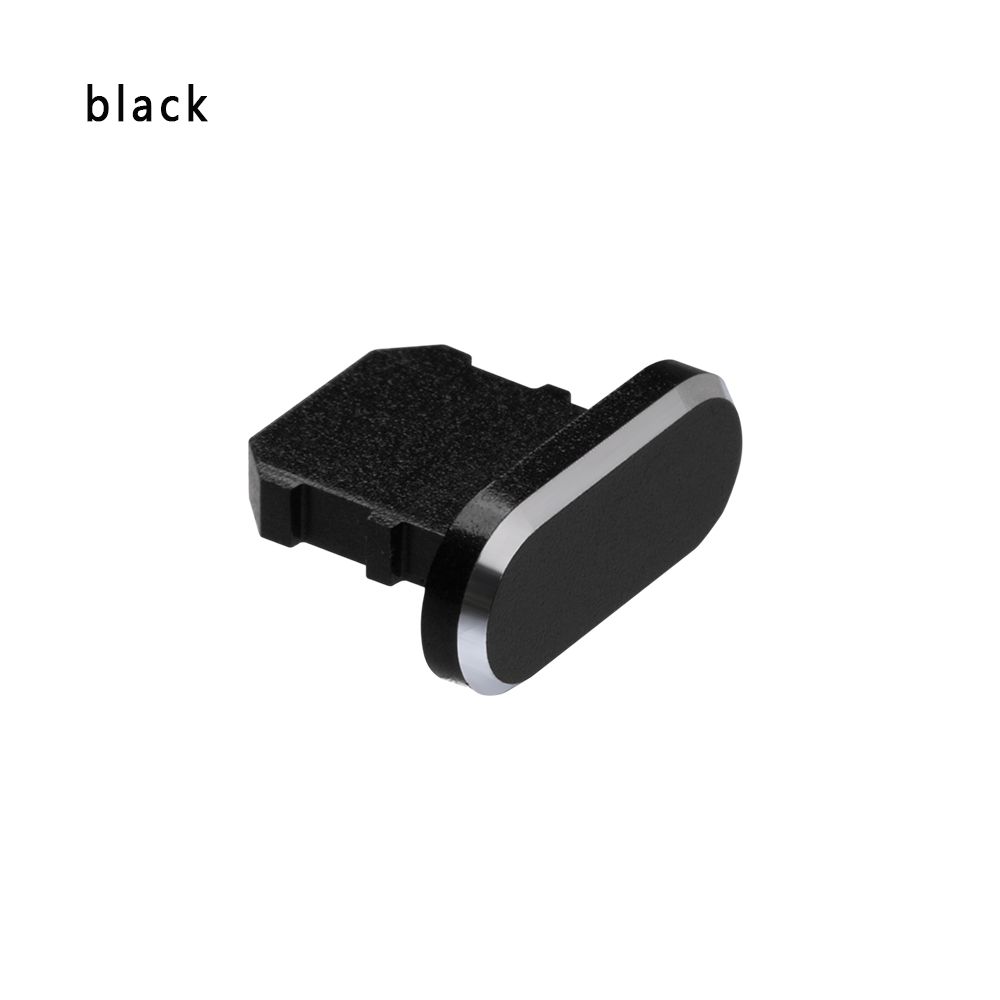 For iPhone 11 Pro Max X XR Max 8 7 6S Plus Universal Aluminium Alloy Anti Dust Plug Charger Dock Metal Stopper Charging Port Cap: black-