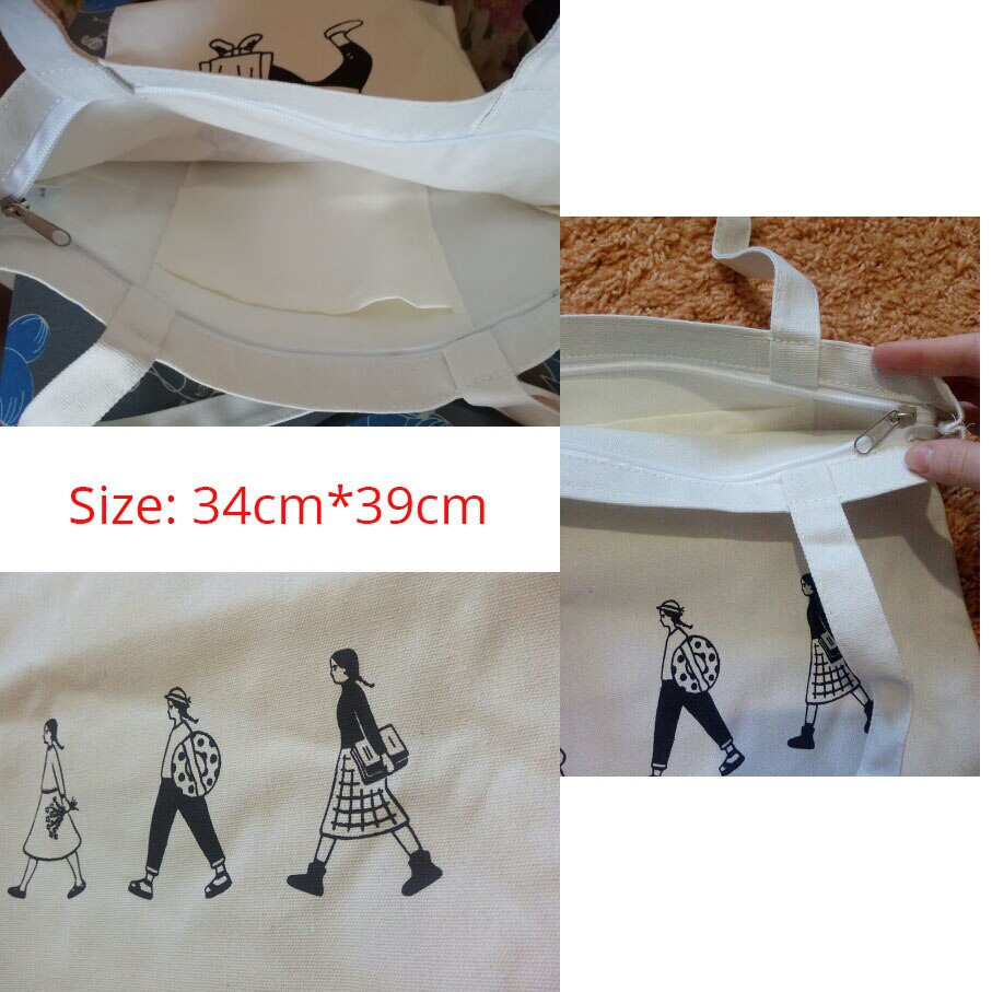 Ladies Handbags Canvas Tote Bag Cotton Cloth Shoulder Shopper Bags for Women Eco Foldable Reusable Shopping Bags