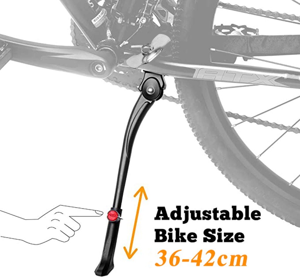 40# Kickstand Adjustable Aluminum Adjustablebike Alloy Bike Side Kick Stand Mountain Bike Parking Rack Bicycle Bike Kickstand: Default Title