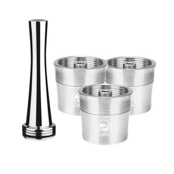 Stainless Steel Reusable Coffee Filter Tamper Set Refillable Capsules Cup Pod Tamper For ILLY X9 X8 X7.1 Y5 Y3 Y1.1 Machine: 3 capsule 1tamper