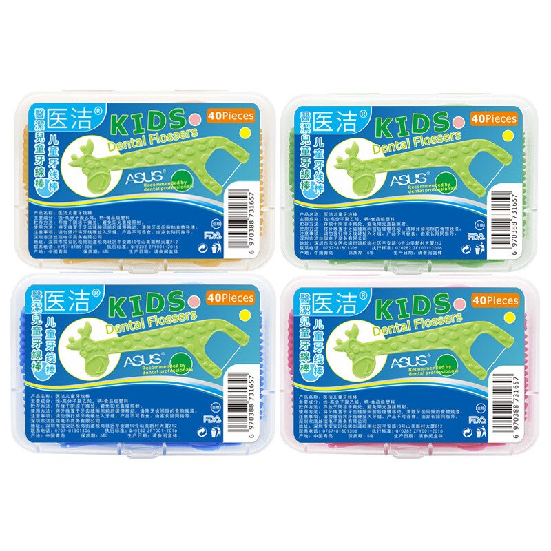 40 Pcs/box Dental Floss Interdental Brush Teeth Stick Toothpicks Tooth Thread Floss Pick Plastic Tooth Picks