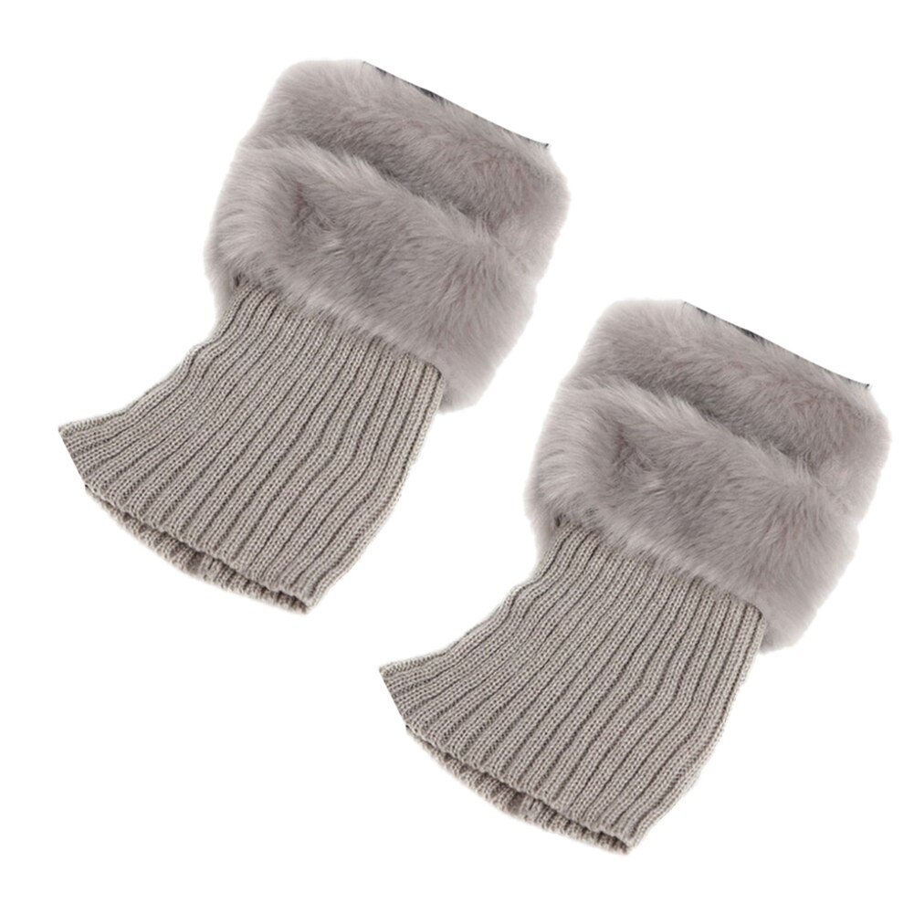 Europeus e Americanos moda Meias Mulheres Inverno Quente Faux Fur Crochet Malha Polainas Bota Socks Toppers Punhos Novo