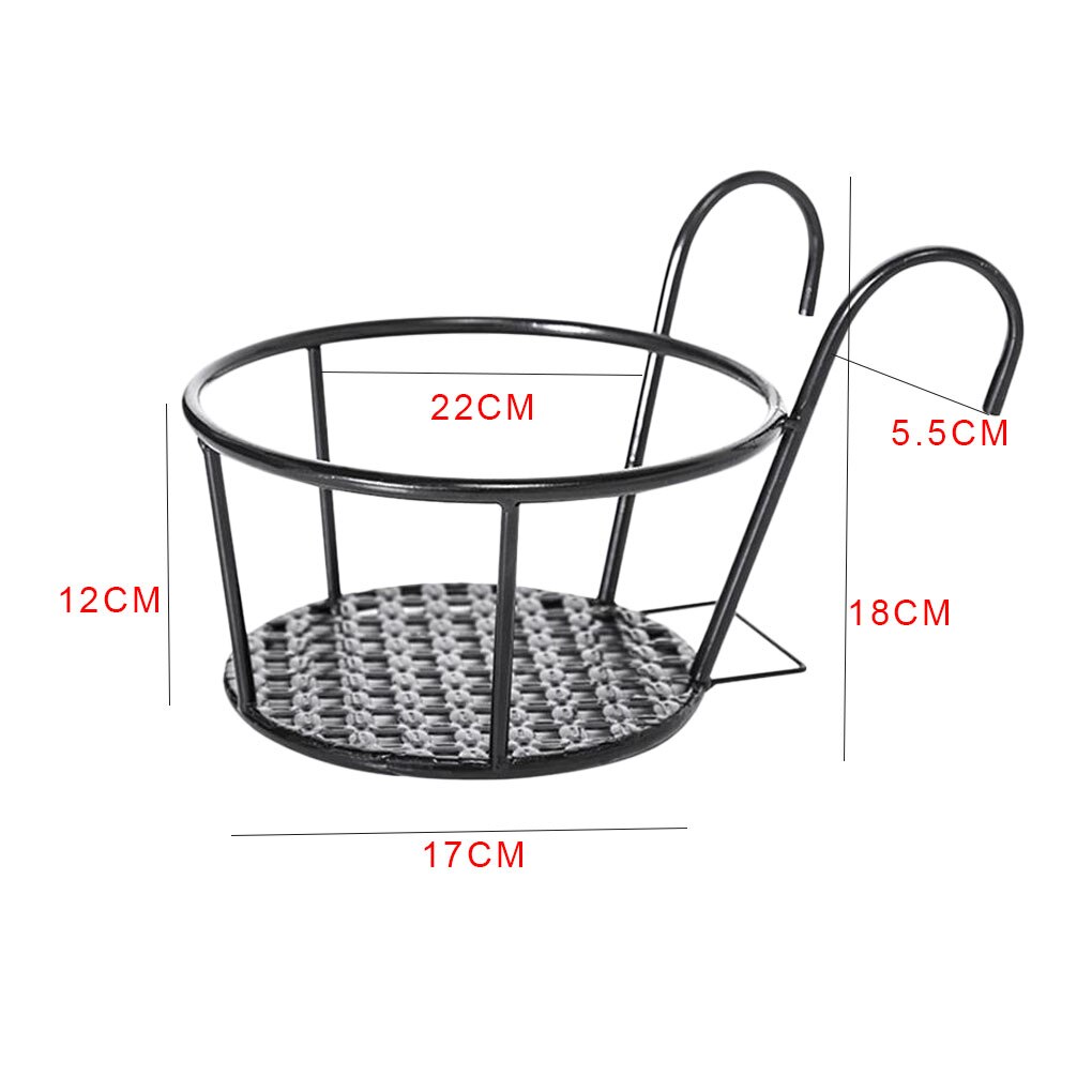 Flower Pot Holder Iron Art Hanging Basket Balcony Garden Home Ornament Planter Pot Support Stand 17*12*22cm