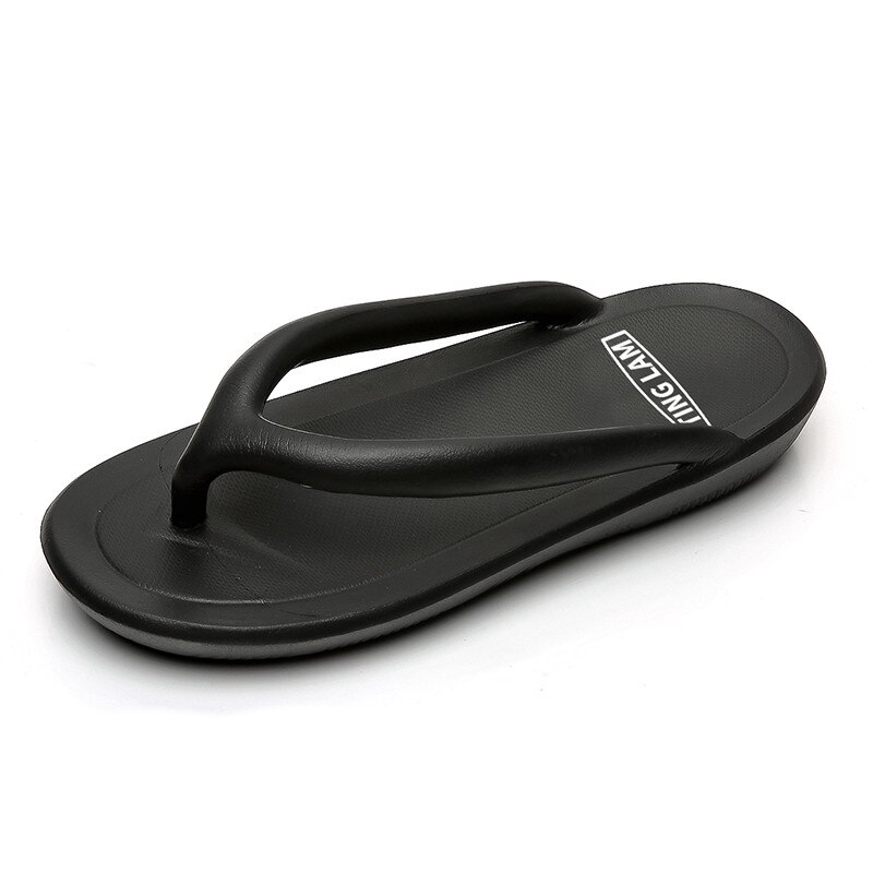 Flip-Flops Männer Hausschuhe Sommer Anti-skid Indoor Outdoor Licht Weiche Beiläufige Strand Männlichen Sandalen Haushalt Pantoffel Bad: Black / 41
