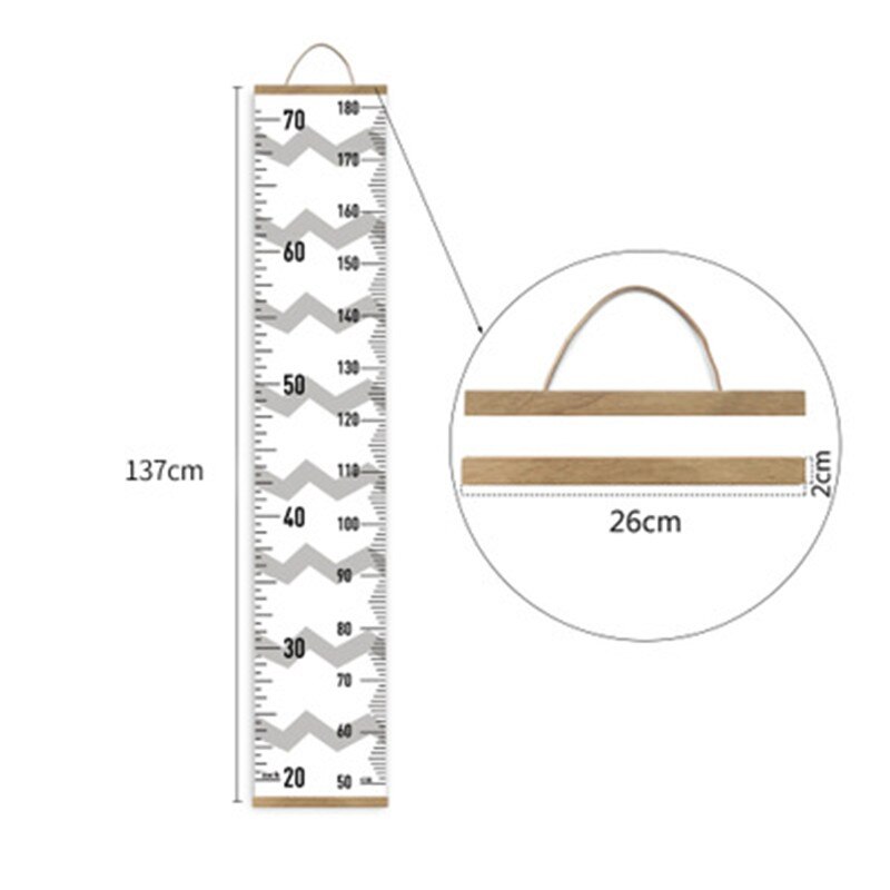 Wooden Wall Hanging Child Growth Ruler Stadiometer Removable Height Wall Stickers Baby Kids Room Nursery Growth Chart Home Decor: HR006