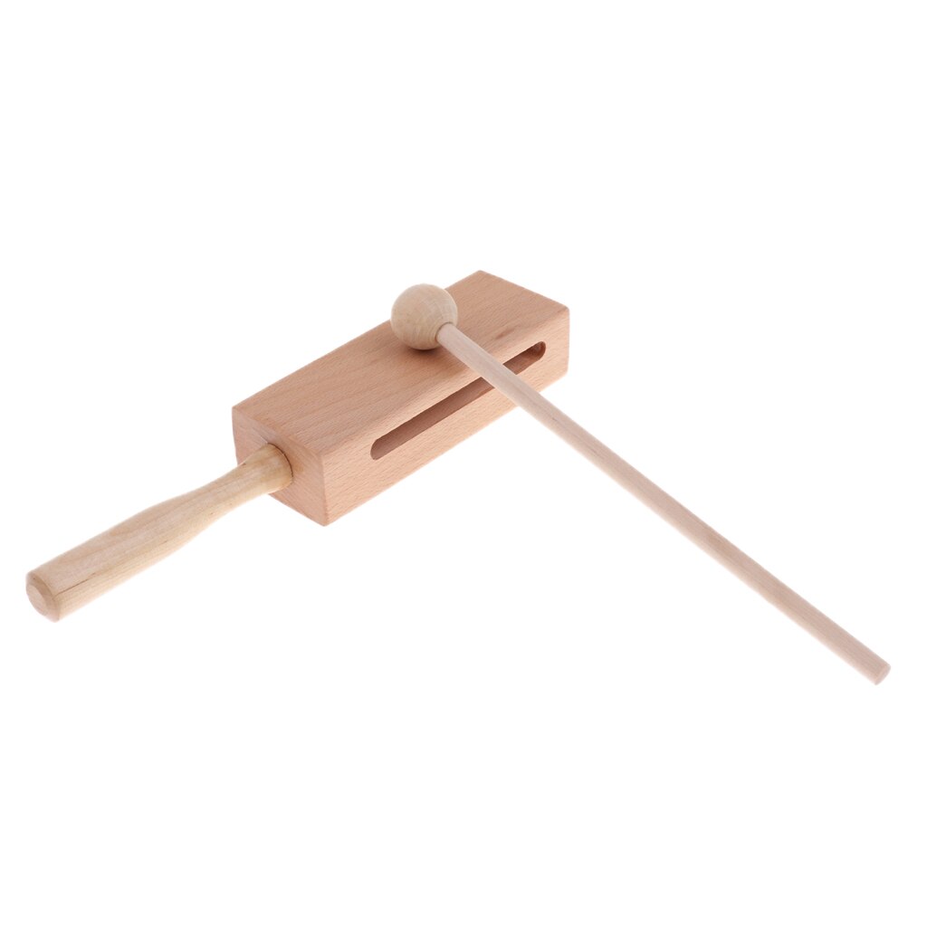 Finest Wood Block Hand Percussion + Mallet For Kids Music Early Leaning