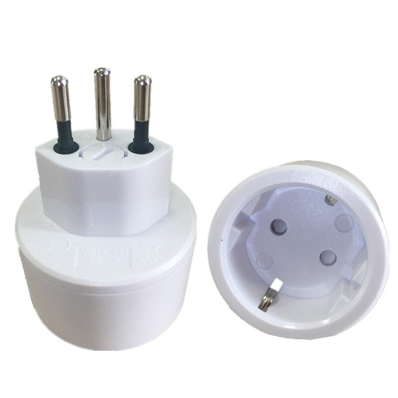 EU DE Deutschland buchse 3 Stift Schweizer stecker Adapter eingebettet Schweizer Adapter konverter stecker Schweizer stecker drehen zu Französisch stecker: Weiß