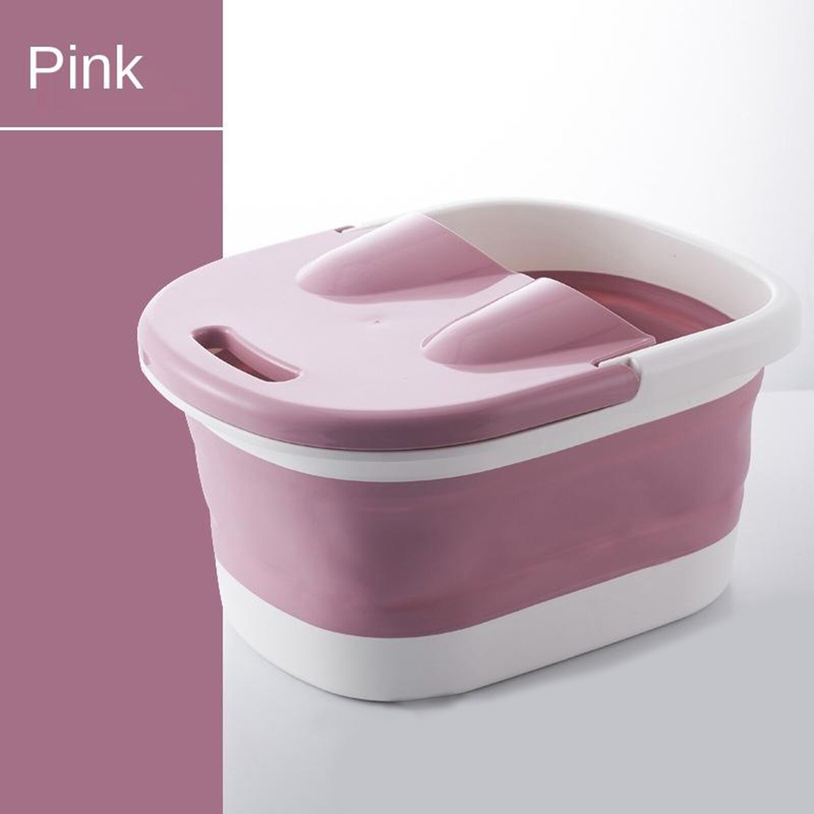 Collapsible Foot Basin Foot Washing Basin Foot Spa Bucket Pedicure Bath Soaking Tub Travel Portable Wash Basin 44x33x21.5cm: Pink