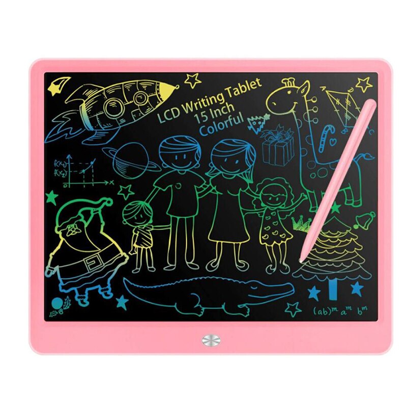 15Inch Electronic Drawing Board LCD Screen Writing Tablet Digital Graphic Drawing Tablets Electronic Handwriting Pad Board+Pen: color Pink