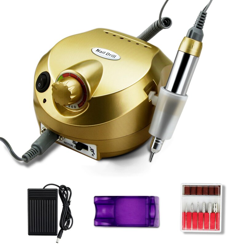 Manicure maskine 30000/20000 rpm elektrisk negleboremaskine manicure skære apparater til manicure og pedicure: 202 guld 30000 rpm / Os