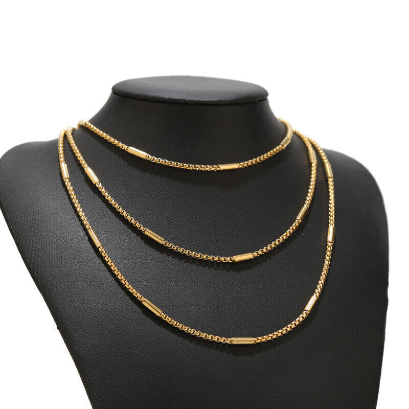 No Fade 1Meter Roestvrijstalen Kettingen Voor Sieraden Maken Diy Ketting Armband Accessoires Goud Vierkante Kralen Klem Buis Ketting
