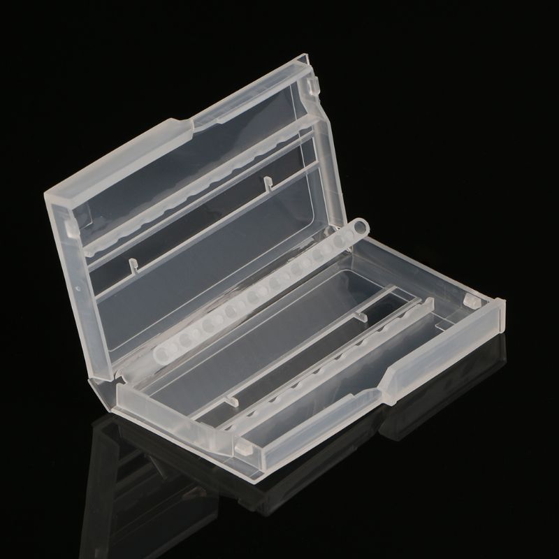 10 Holes Nail Drill Bit Case Plastic Empty Storage Box Milling Cutters Holder Case