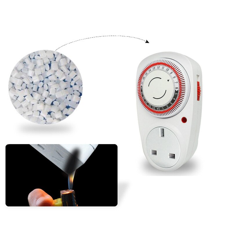 24 Hours UK Plug in Mechanical Grounded Programmable Timer Switch Smart Countdown Switch Socket Indoor Auto Power Off