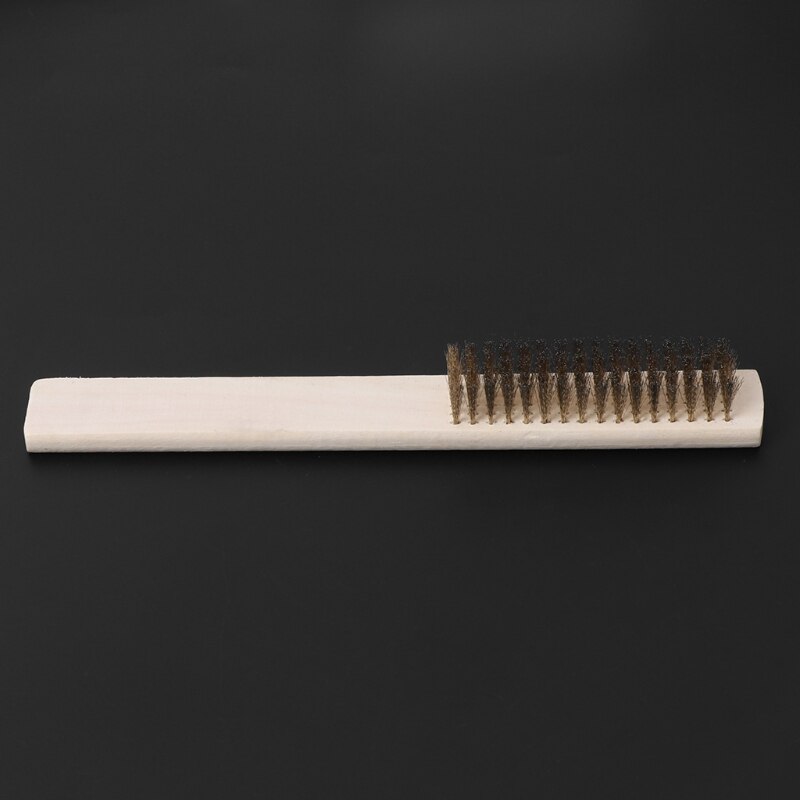 6Row Steel Copper Wire Wood Handle Scratch Brush For Polishing Grinding Cleaning