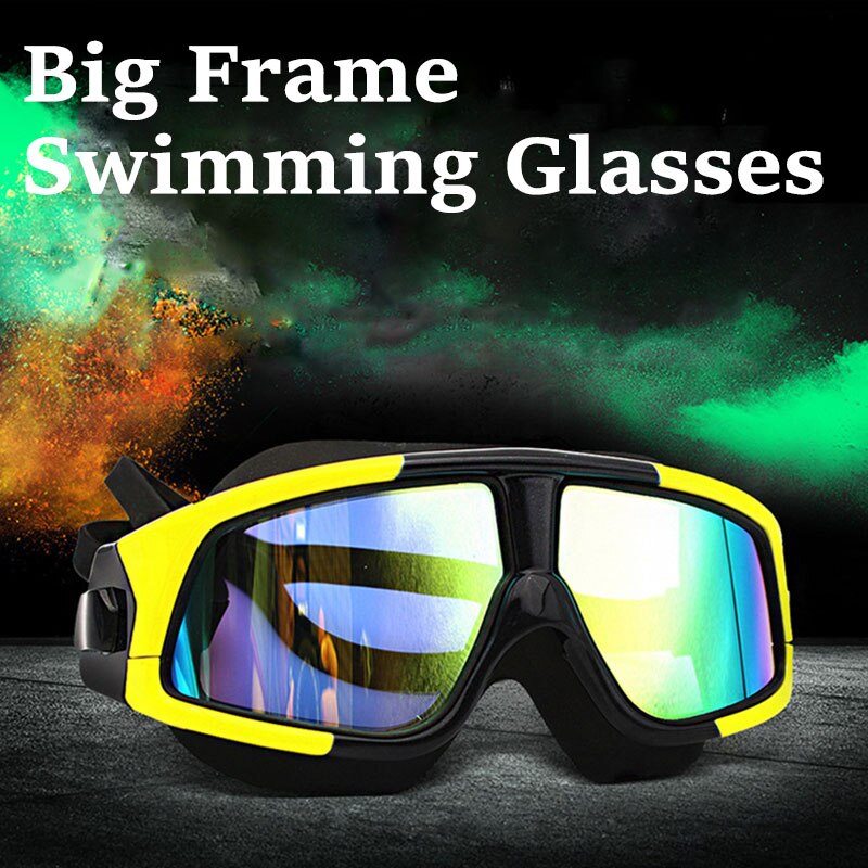 Waterproof Comfortable Silicone Big Frame Polarized Swim Glasses Anti-Fog UV Protection Swimming Goggles for Men Women