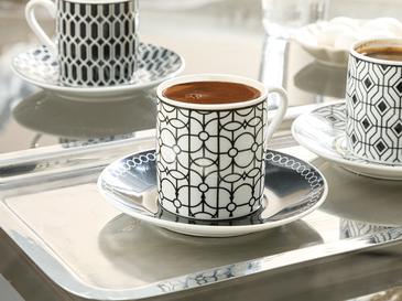 Porcelain Coffee Cup Sets, 6 Person Espresso Turkish Coffee Stylish Cups and Saucers Ceramic Mugs European Luxury: Rack