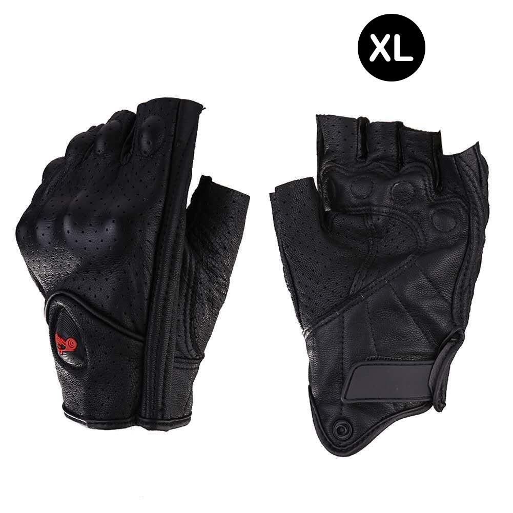 Motorcycle Gloves Leather Summer Breathable Half Finger Gloves Unisex Mitt Fingerless Glove For Men Women Scooter Moto Mitten