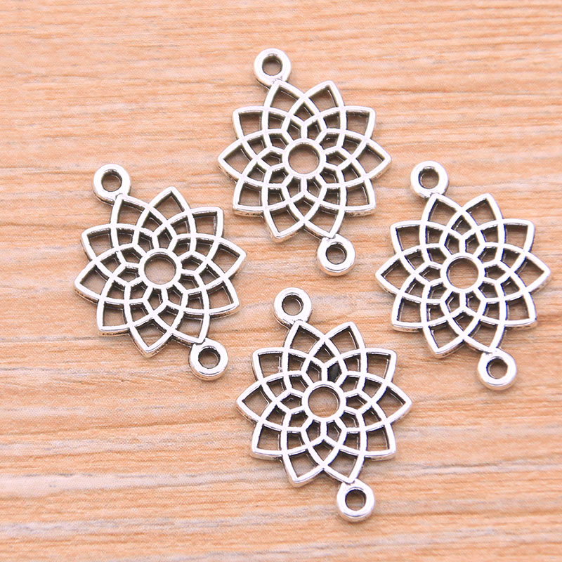 Pulchritude 30 Pcs Mix 8 Stijlen Foto Kleur Zinklegering Retro Hangers Poreuze Connectors Linker Voor Diy Charm Sieraden Accessoire: 1E02