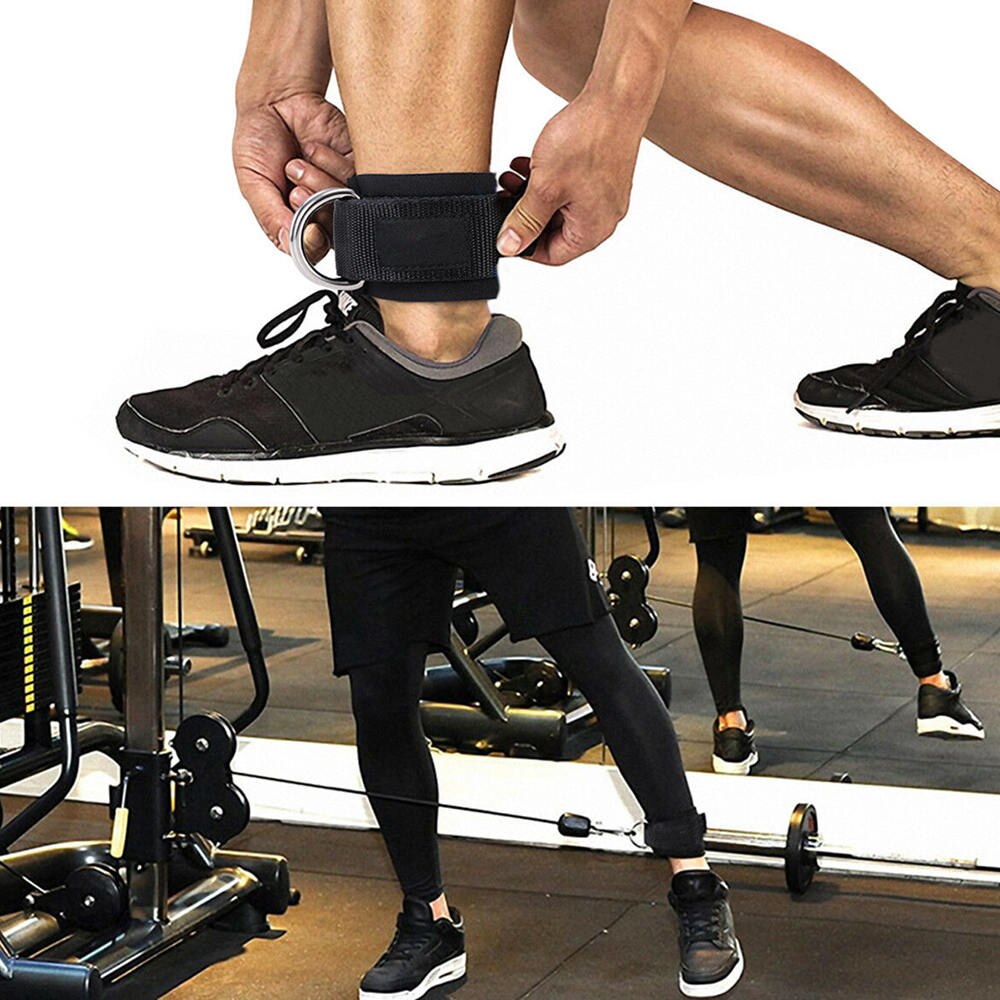 D-pierścień pasek na kostkę siłownia mocowanie kabla noga trening siłowy sprzęt robić ćwiczeń