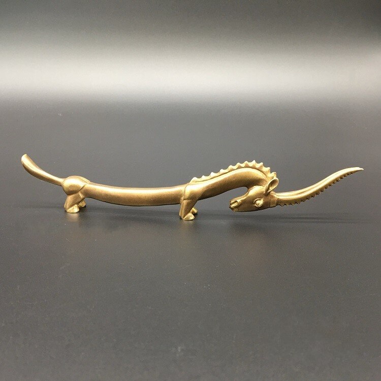 Collectie Chinese Messing Gesneden Mooie Dier Schapen Vorm Borstel Pen Houder Mooie Kleine Standbeelden