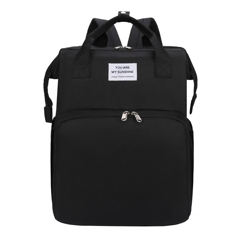Mochilas para mamá Buylor, bolsa de pañales de maternidad, bolsas para cama de viaje para madres y padres, bolsa de lactancia de gran capacidad para el cuidado del bebé: Style A-Black