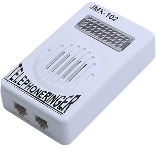 Timbre con luz Flash Luminoso para telefono Fijo RJ11 Blanco