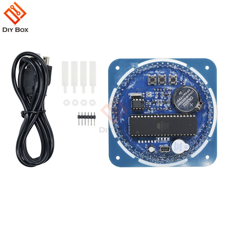 DS1302 Rotating Electronic Digital Clock Digital LED Display Module Alarm 51 SCM Learning Board 5V LED Clock Display