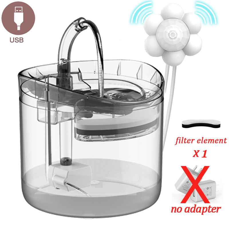 Abreuvoir Intelligent avec capteur de mouvement pour animaux de compagnie, abreuvoir automatique pour chats et chiens, 2l, alimentation USB: B-02-sensorX1