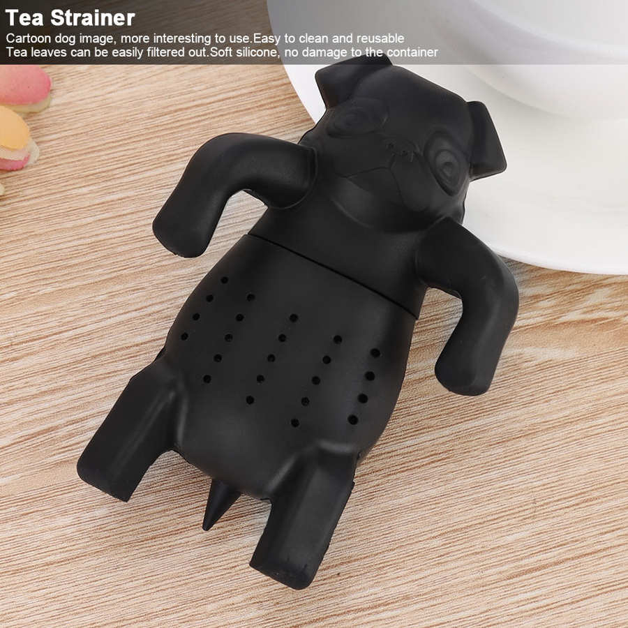 Tegneserie hund silikone løs te sil infuser urte krydderi filter gadget te tilbehør