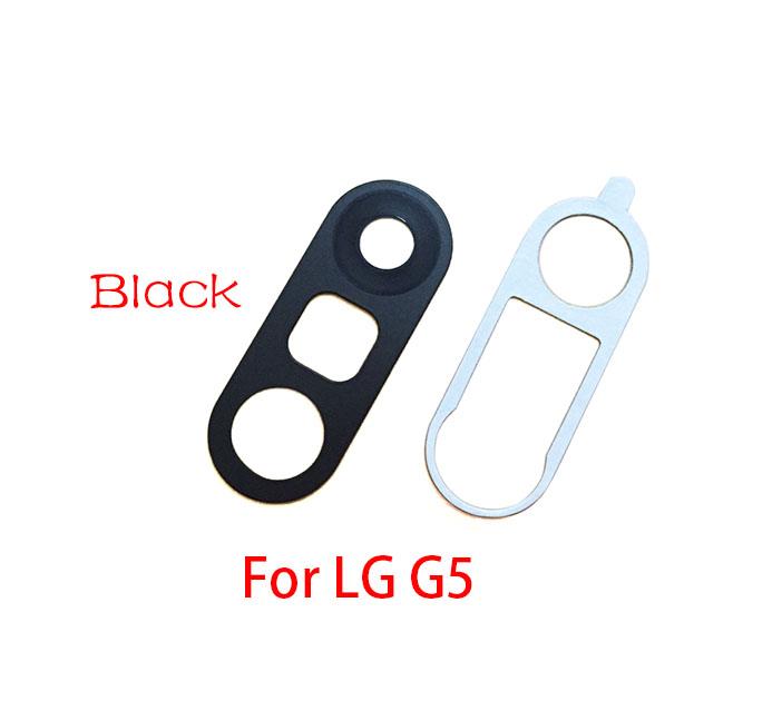 2pcs/lot Rear Back Camera Glass Lens For LG V20 V30 G2 G5 G6 G7 Q6 K8 Camera Glass With Glue Adhesive: G5 Black