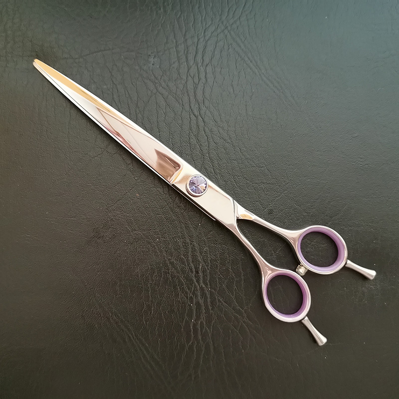 7 inch left hand curved blade dog grooming scissors