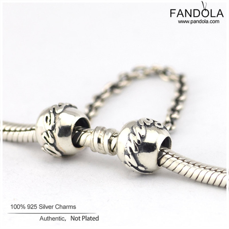 100% 925 Sterling Silver Family Ties Safety Chain Bead Charms Fits Charm Bracelets Original Beads Silver 925 Jewelry perles