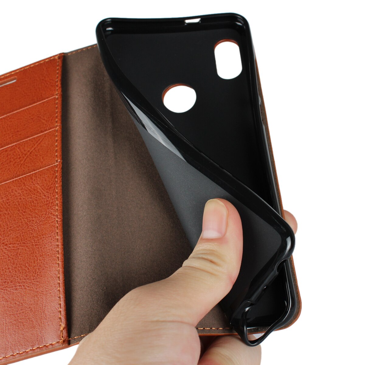 Funda para Xiaomi Redmi Note 5 Pro 5,99 "Funda de cuero tipo billetera funda con tapa tarjetero